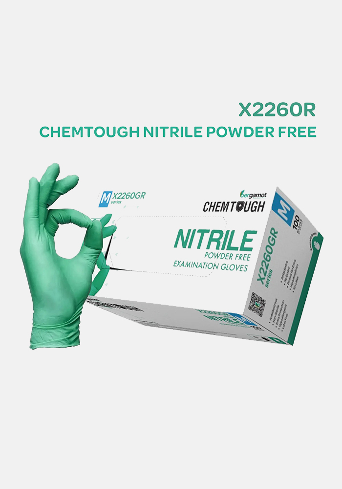 CHEMTOUGH Green Nitrile Powder Free Glove