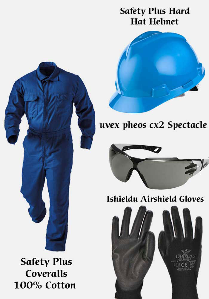 Bundle Offer (Coverall + Spectacles + Helmet + Gloves)